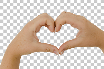 PNG Hand Heart Gesture on White Background