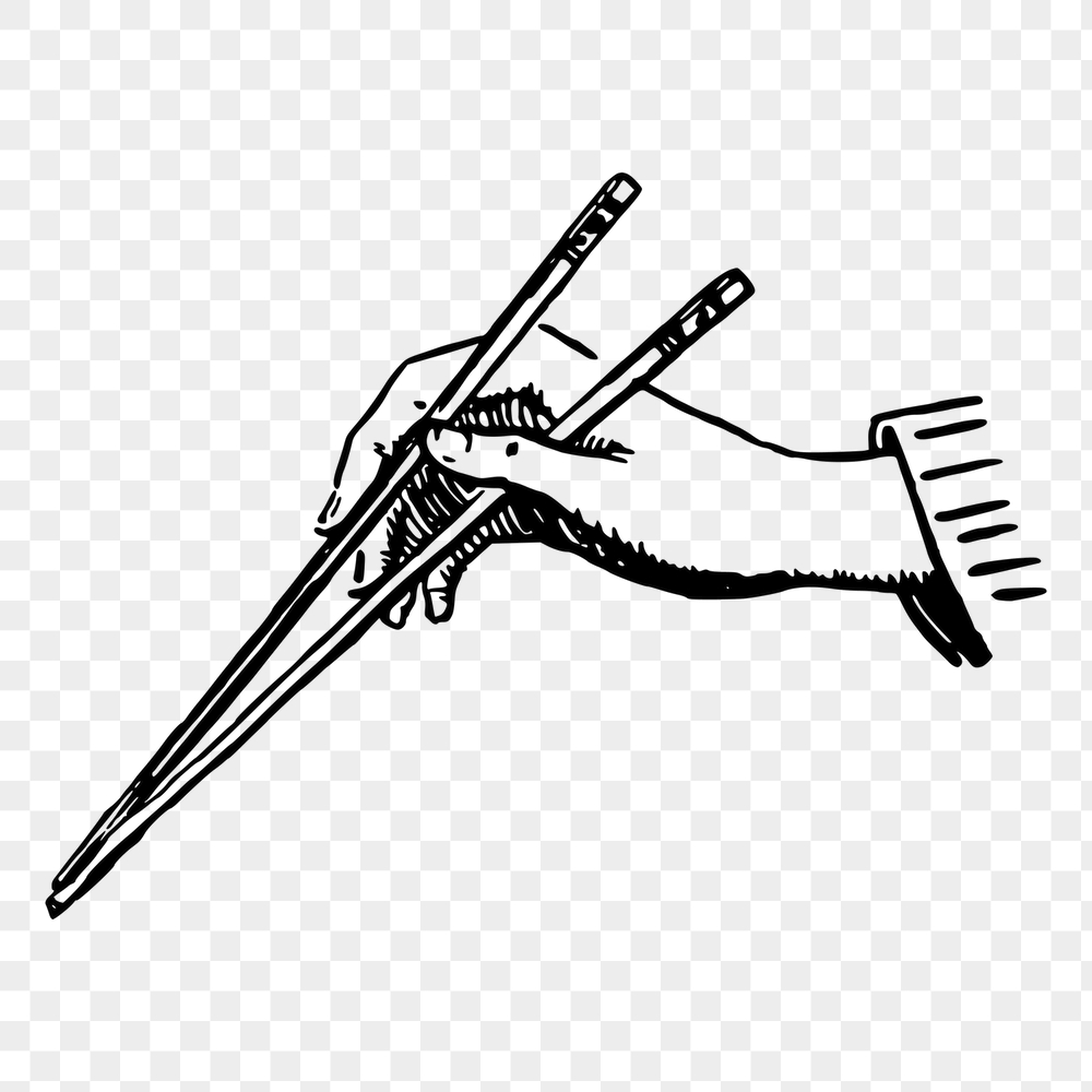 Png hand holding chopsticks sticker, | Free PNG - rawpixel