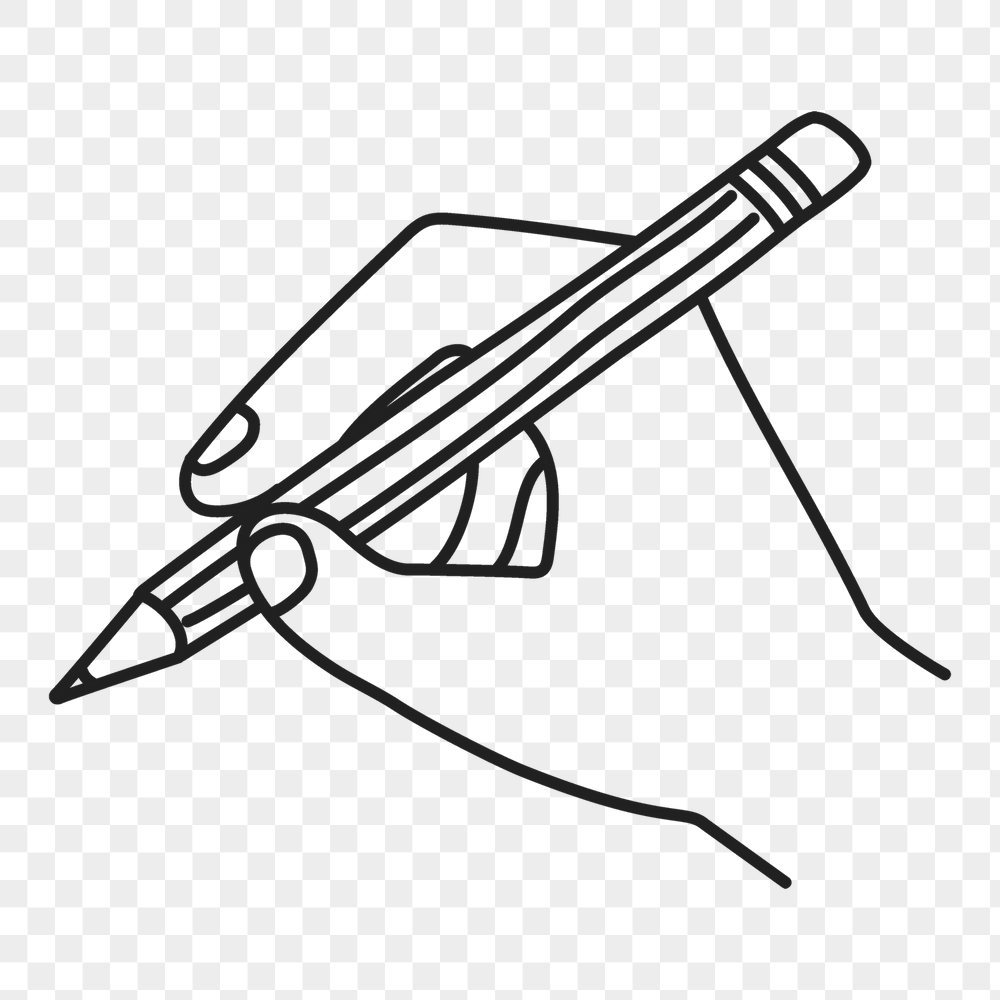 Png hand holding pencil sticker, | Free PNG Illustration - rawpixel
