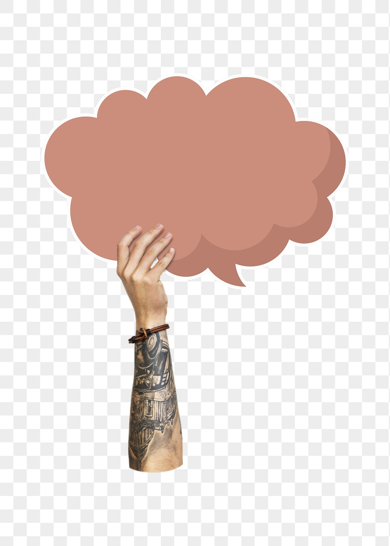 Png hand holding speech bubble, | Free PNG - rawpixel