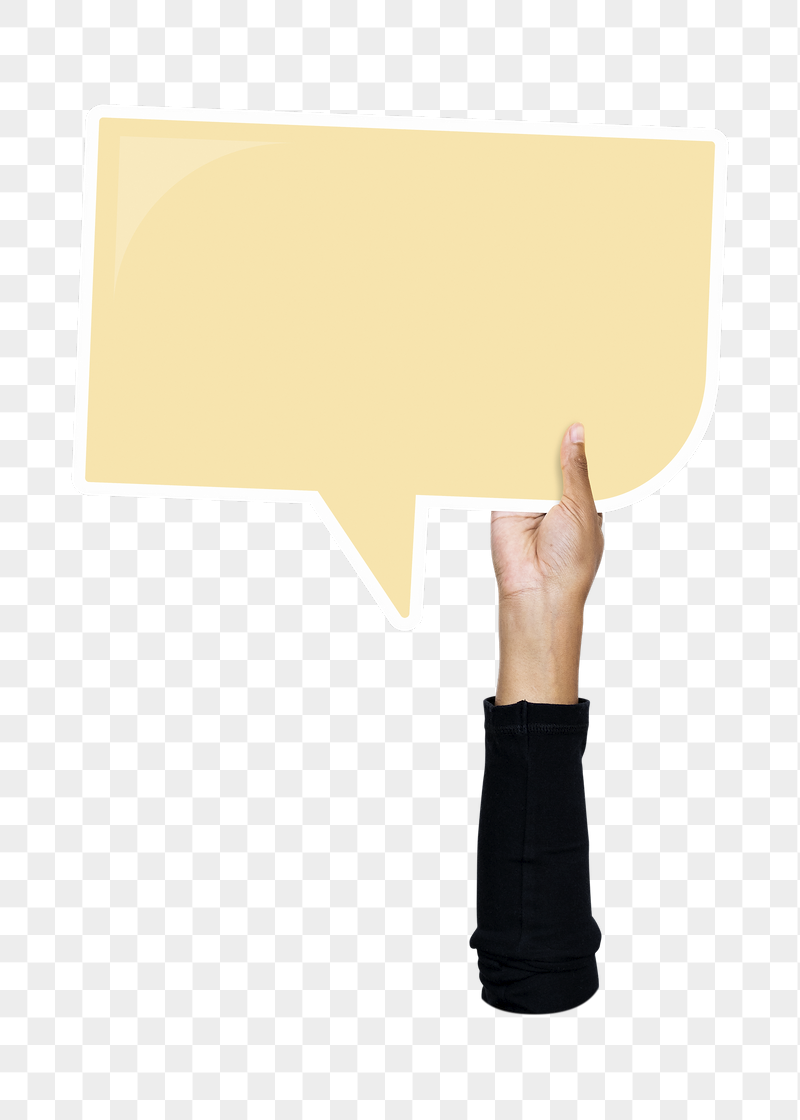 Png hand holding speech bubble, | Free PNG - rawpixel