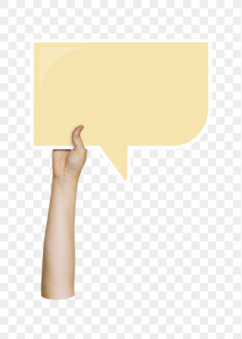 Png hand holding speech bubble, | Free PNG - rawpixel