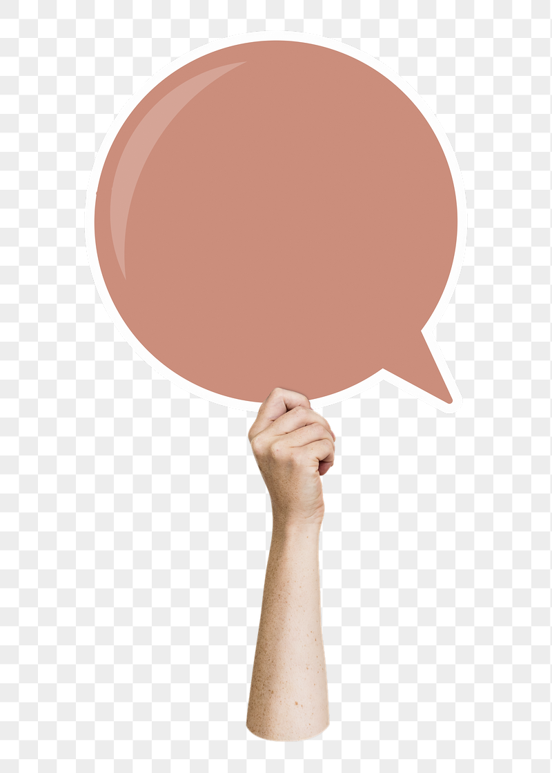Png hand holding speech bubble, | Free PNG - rawpixel
