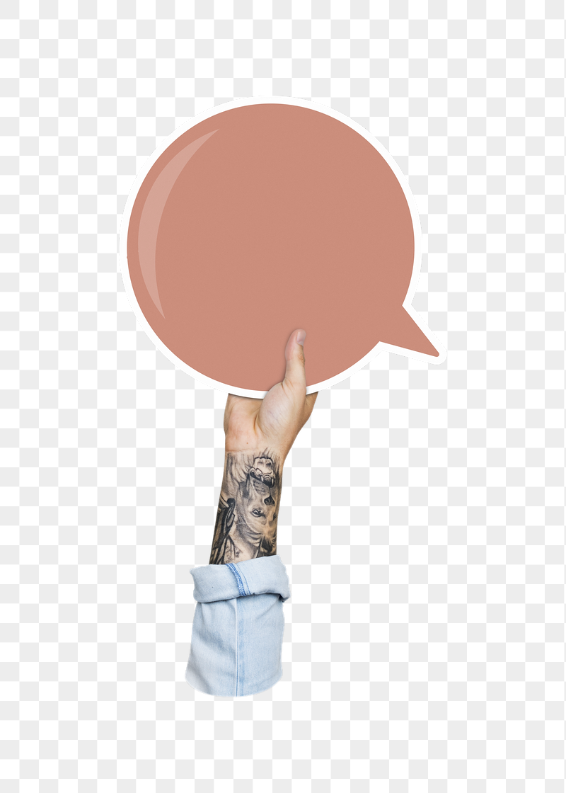 Png hand holding speech bubble, | Free PNG - rawpixel