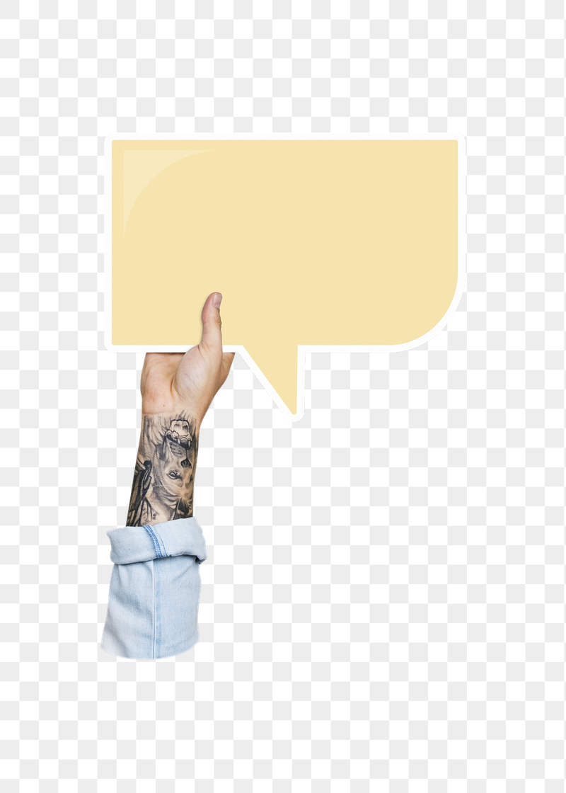 Png hand holding speech bubble, | Free PNG - rawpixel