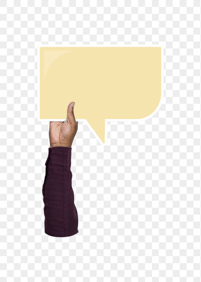 Png hand holding speech bubble, | Free PNG - rawpixel