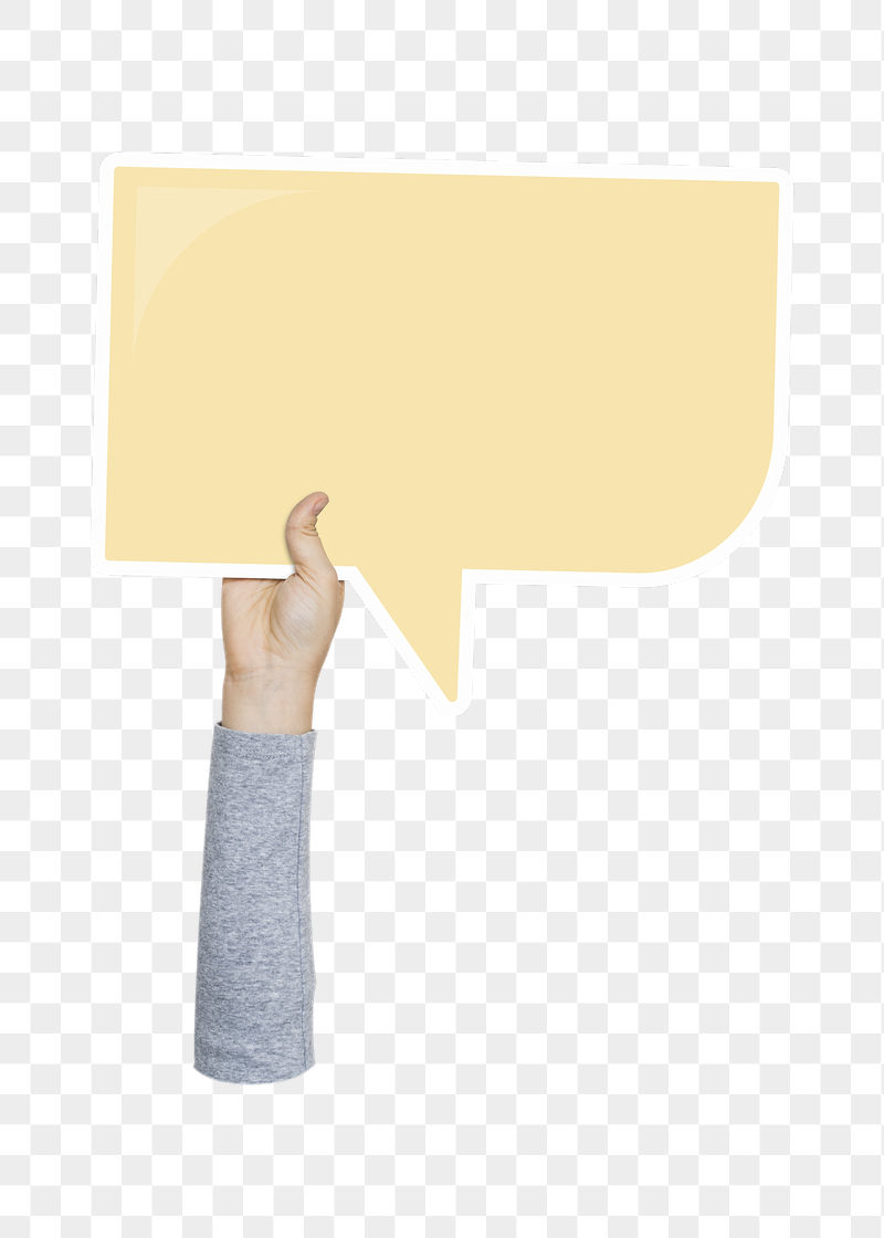 Png hand holding speech bubble, | Free PNG - rawpixel