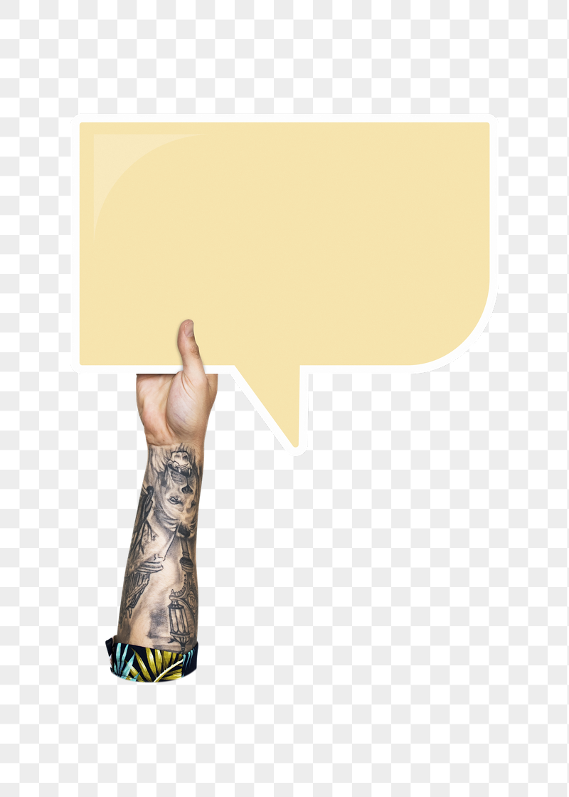Png hand holding speech bubble, | Free PNG - rawpixel