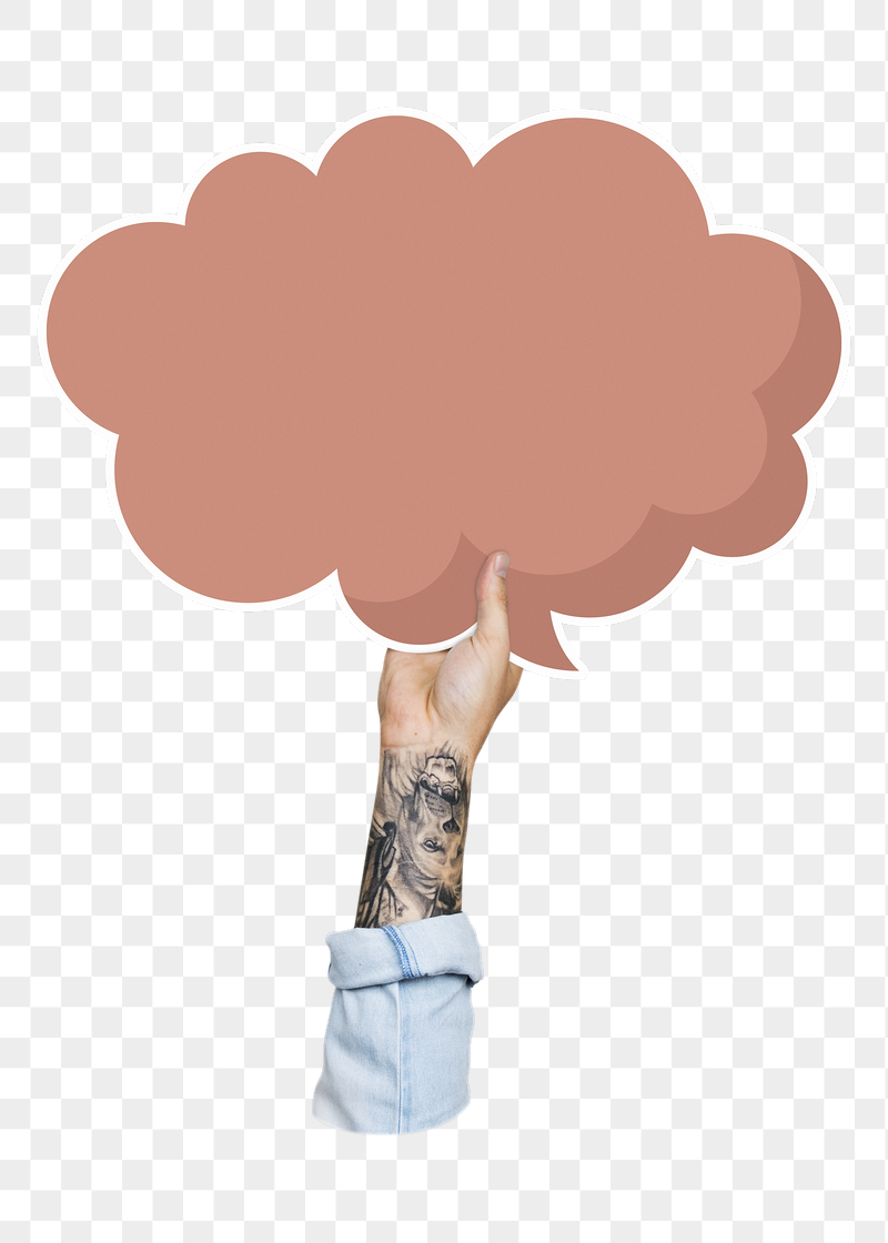 Png hand holding speech bubble, | Free PNG - rawpixel