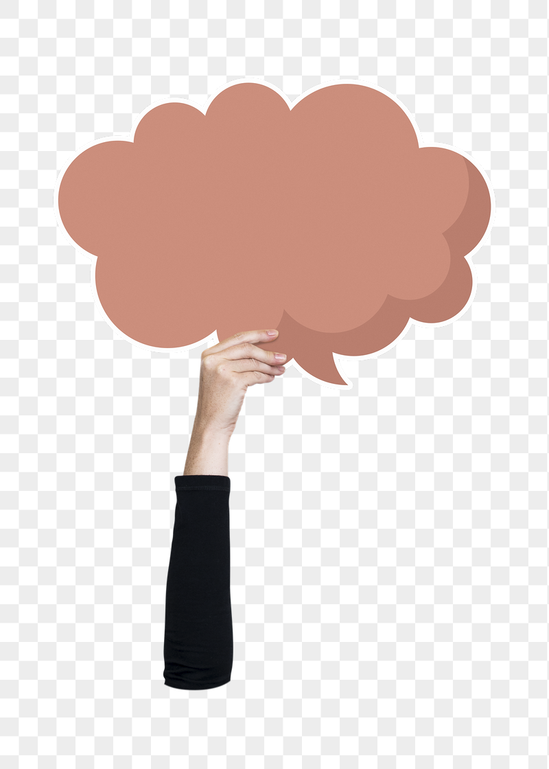 Png hand holding speech bubble, | Free PNG - rawpixel