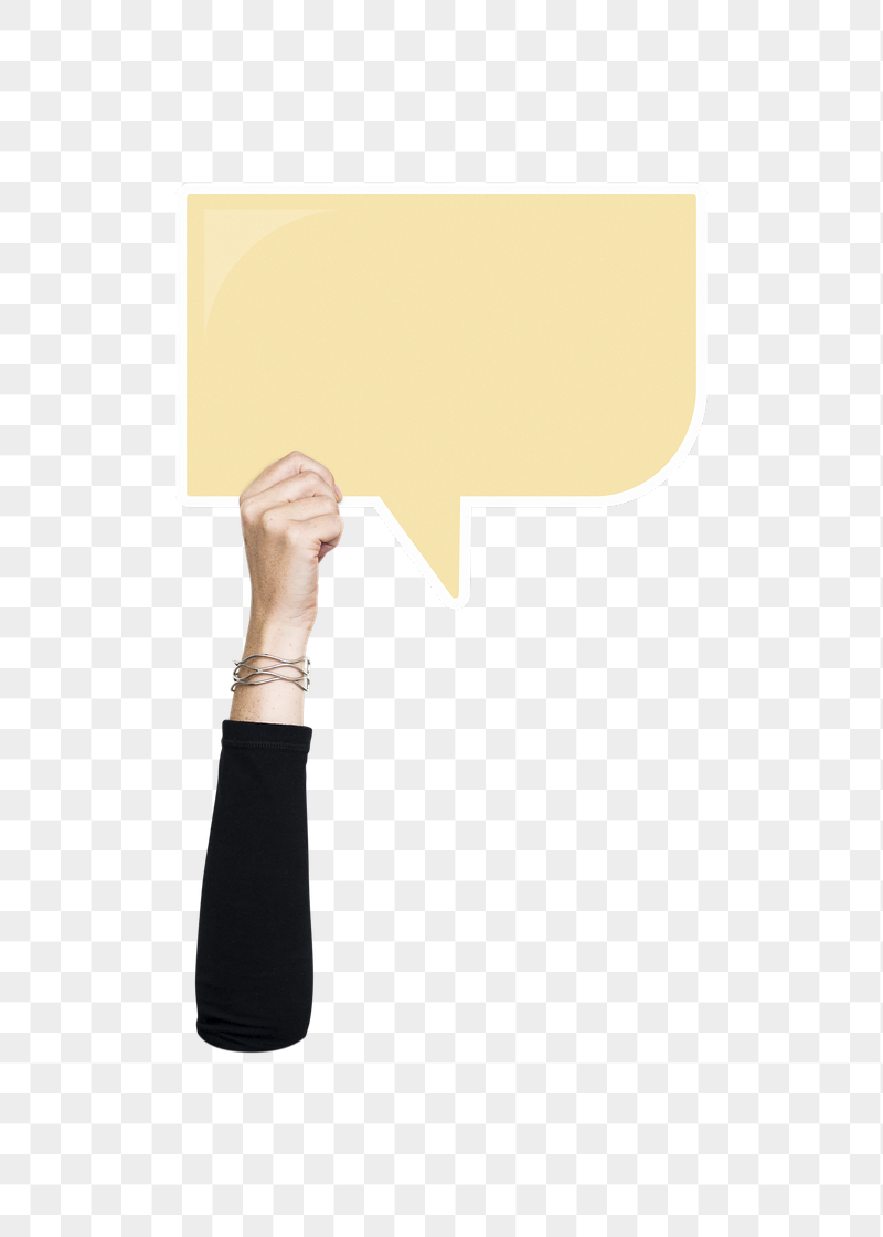 Png hand holding speech bubble, | Free PNG - rawpixel