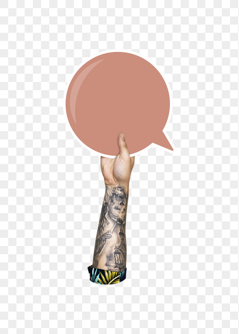 Png hand holding speech bubble, | Free PNG - rawpixel