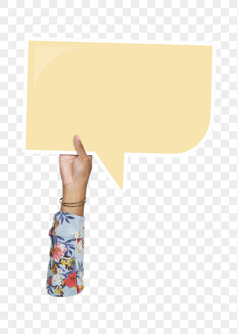 Png hand holding speech bubble, | Free PNG - rawpixel