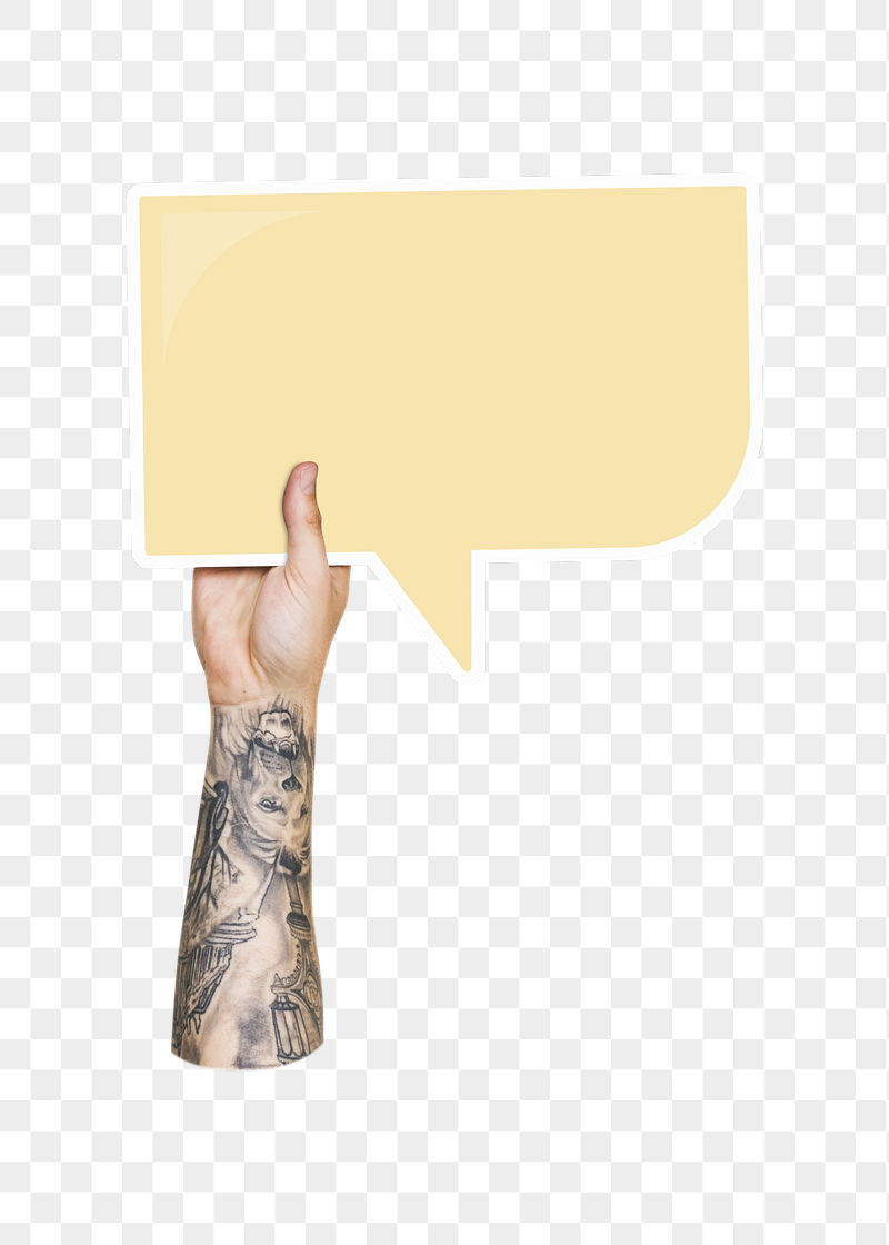 Png hand holding speech bubble, | Free PNG - rawpixel