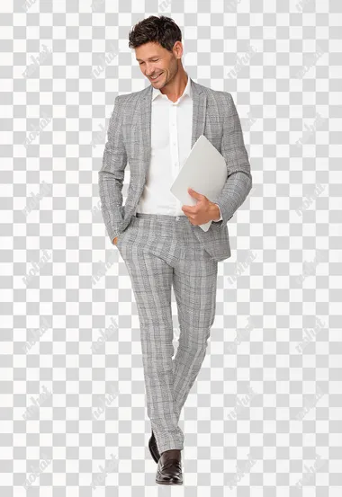 PNG Handsome Millennial Man in Modern Suit with Document Folder PNG Handsome Millennial Man in Modern Suit with Document Folder