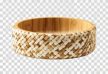 PNG Handwoven Bamboo Cat Bowl PNG Handwoven Bamboo Cat Bowl