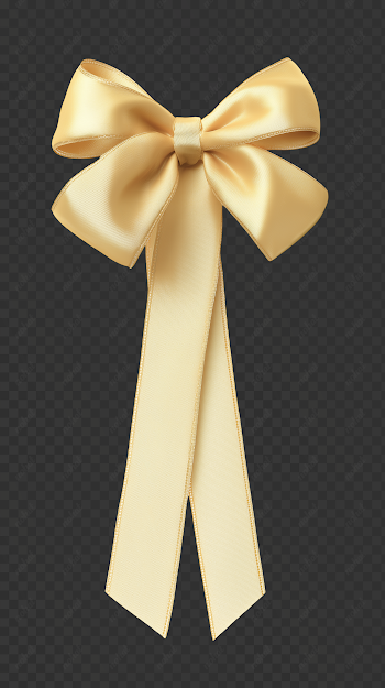 PNG Hanging Ribbon with Bow on White Background