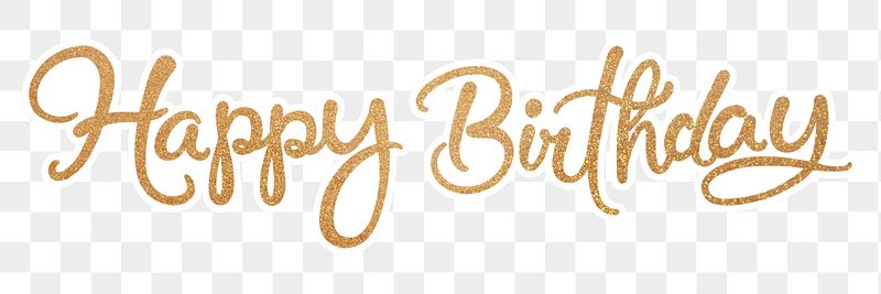 PNG happy birthday, gold glittery | Free PNG - rawpixel