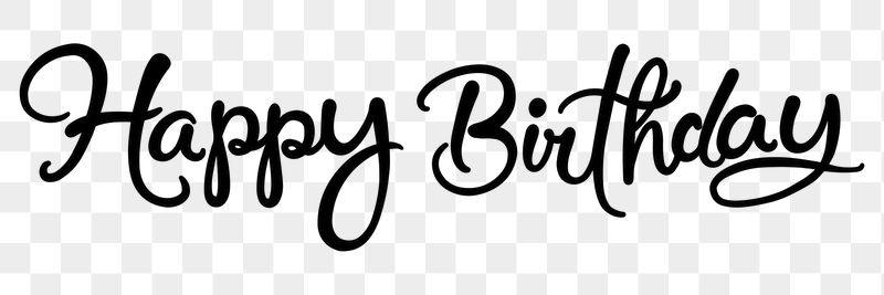 PNG happy birthday, minimal black | Free PNG - rawpixel