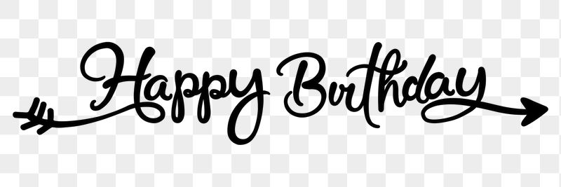 PNG happy birthday, minimal black | Free PNG - rawpixel