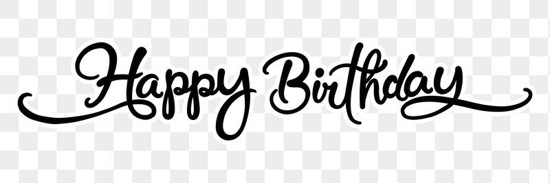 PNG happy birthday, minimal black | Free PNG - rawpixel