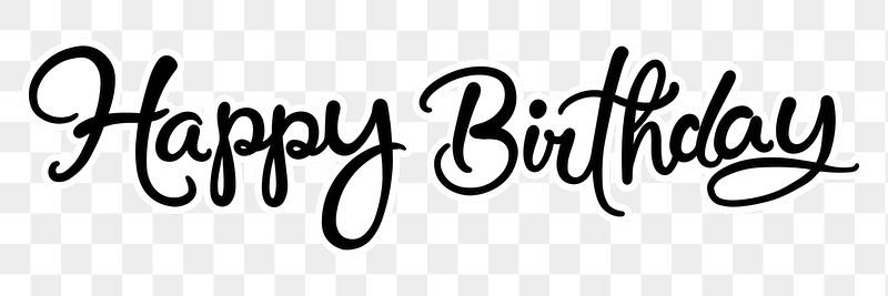 PNG happy birthday, minimal black | Free PNG - rawpixel