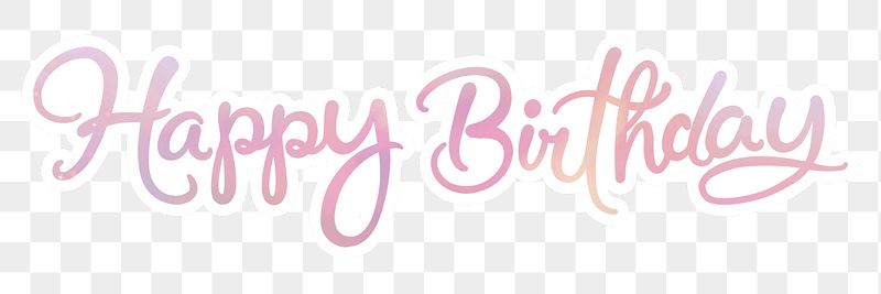 PNG happy birthday sticker, pastel | Free PNG - rawpixel