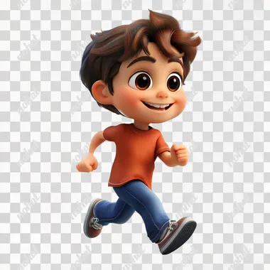PNG Happy Boy Running - Hyper-Realistic 3D Character PNG Happy Boy Running - Hyper-Realistic 3D Character