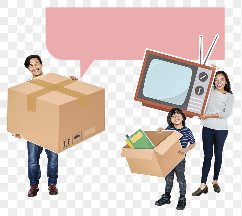 Png Happy family carrying boxes | Free PNG - rawpixel