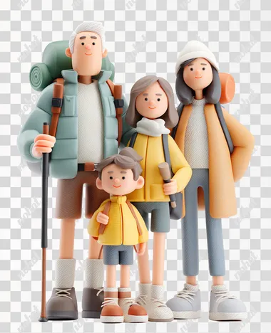 PNG Happy Family Hiking Adventure PNG Happy Family Hiking Adventure