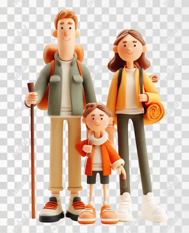 PNG Happy Family Hiking Adventure PNG Happy Family Hiking Adventure