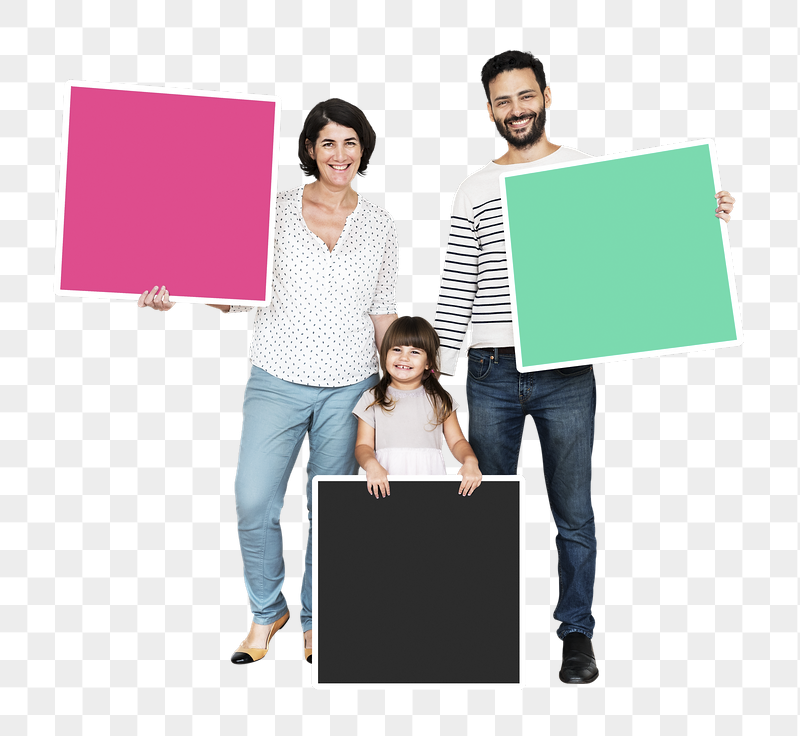 Png Happy family holding blank | Free PNG - rawpixel