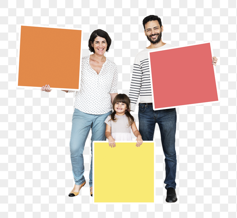 Png Happy family holding blank | Free PNG - rawpixel
