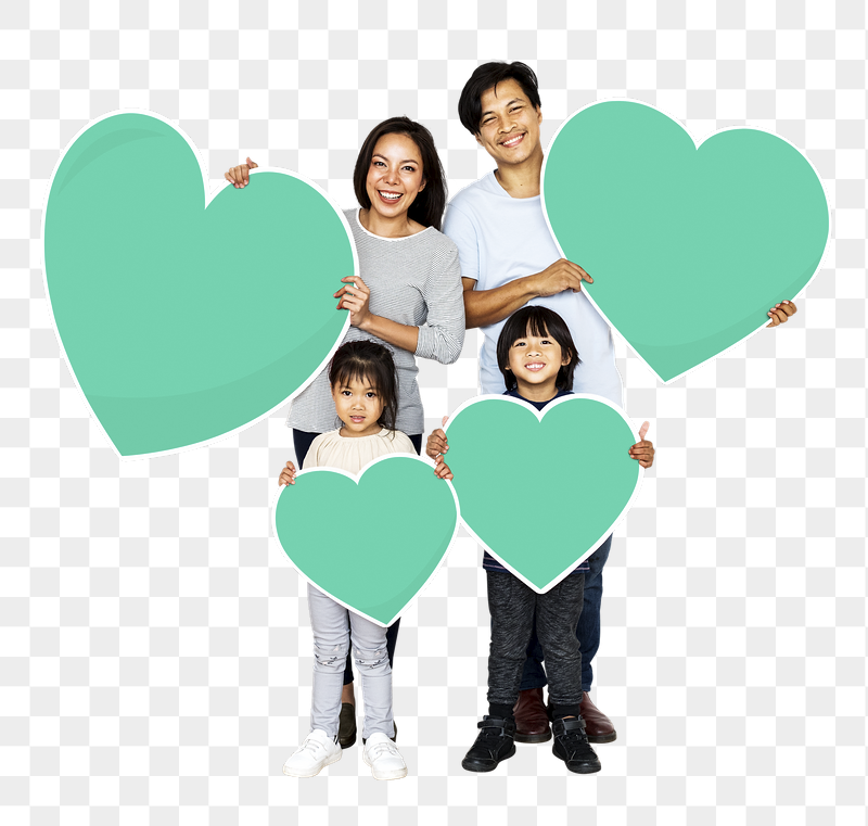 Png Happy family holding heart | Free PNG - rawpixel