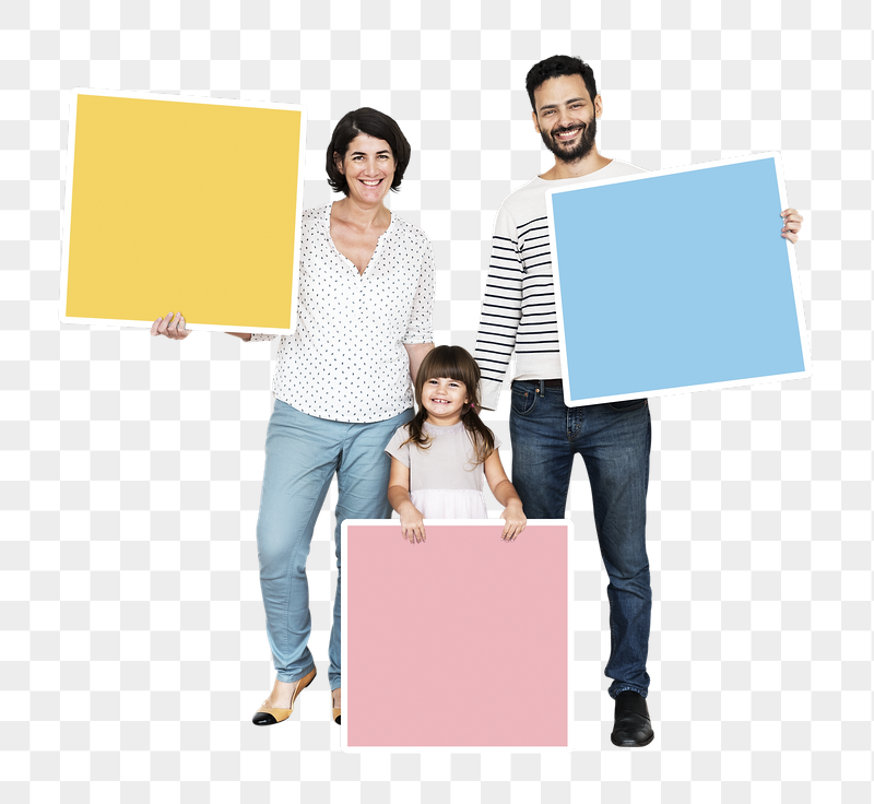 Png Happy family holding square | Free PNG - rawpixel