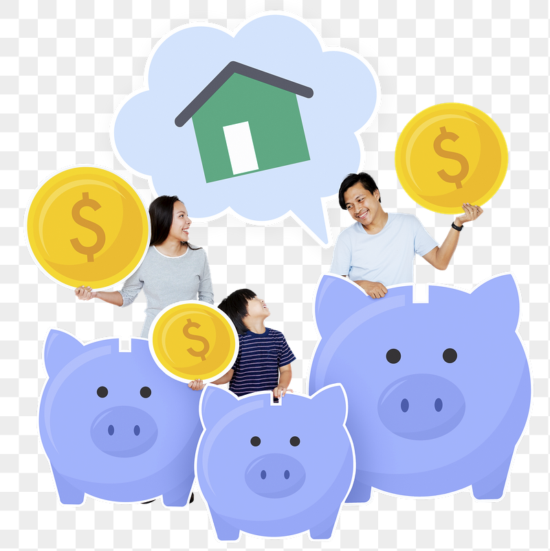 Png Happy family saving for their | Free PNG - rawpixel
