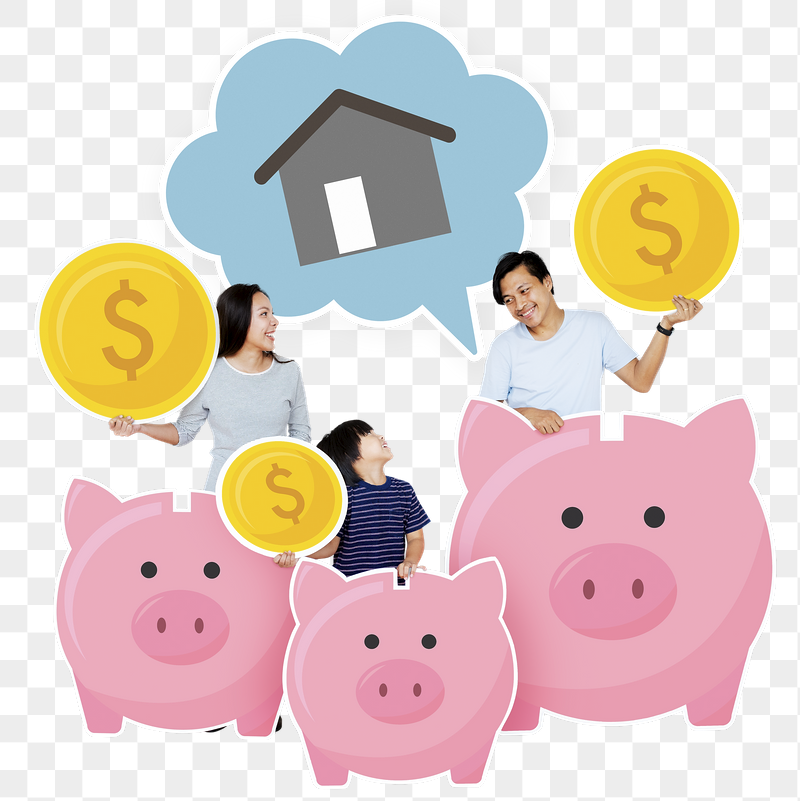 Png Happy family saving for their | Free PNG - rawpixel