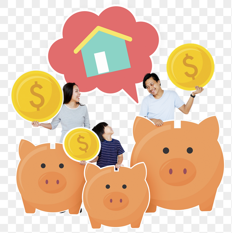Png Happy family saving for their | Free PNG - rawpixel