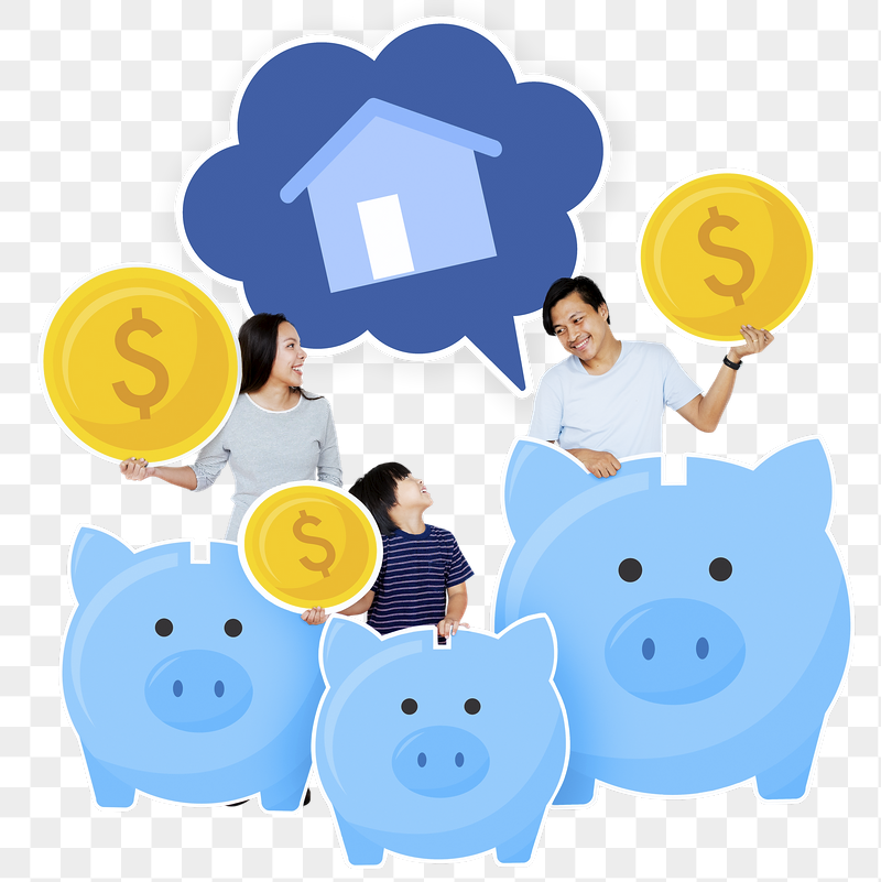 Png Happy family saving for their | Free PNG - rawpixel