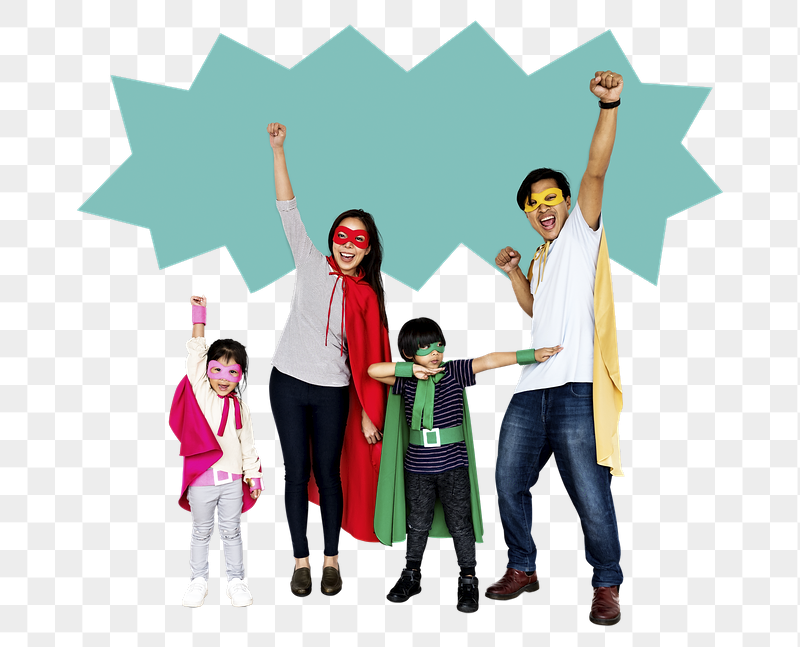 Png Happy family wearing superhero | Free PNG - rawpixel