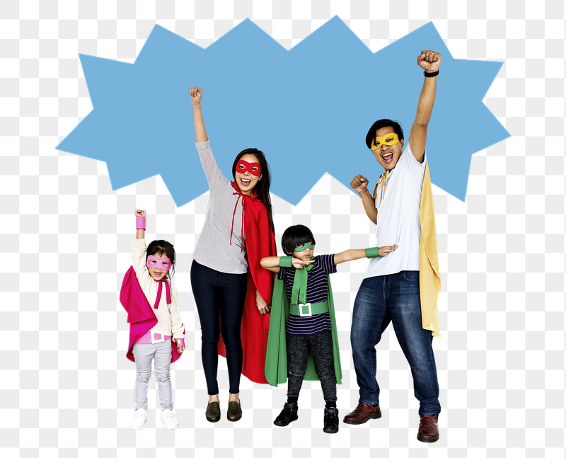 Png Happy family wearing superhero | Free PNG - rawpixel
