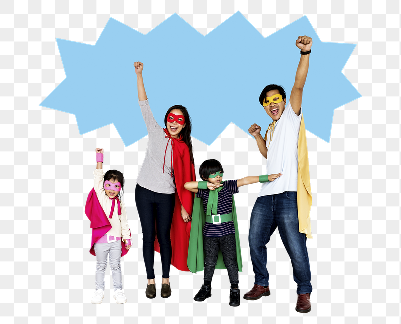 Png Happy family wearing superhero | Free PNG - rawpixel