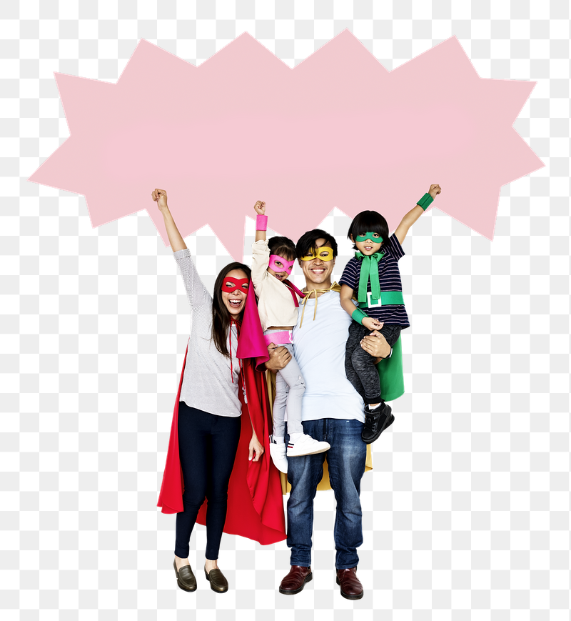 Png Happy family wearing superhero | Free PNG - rawpixel