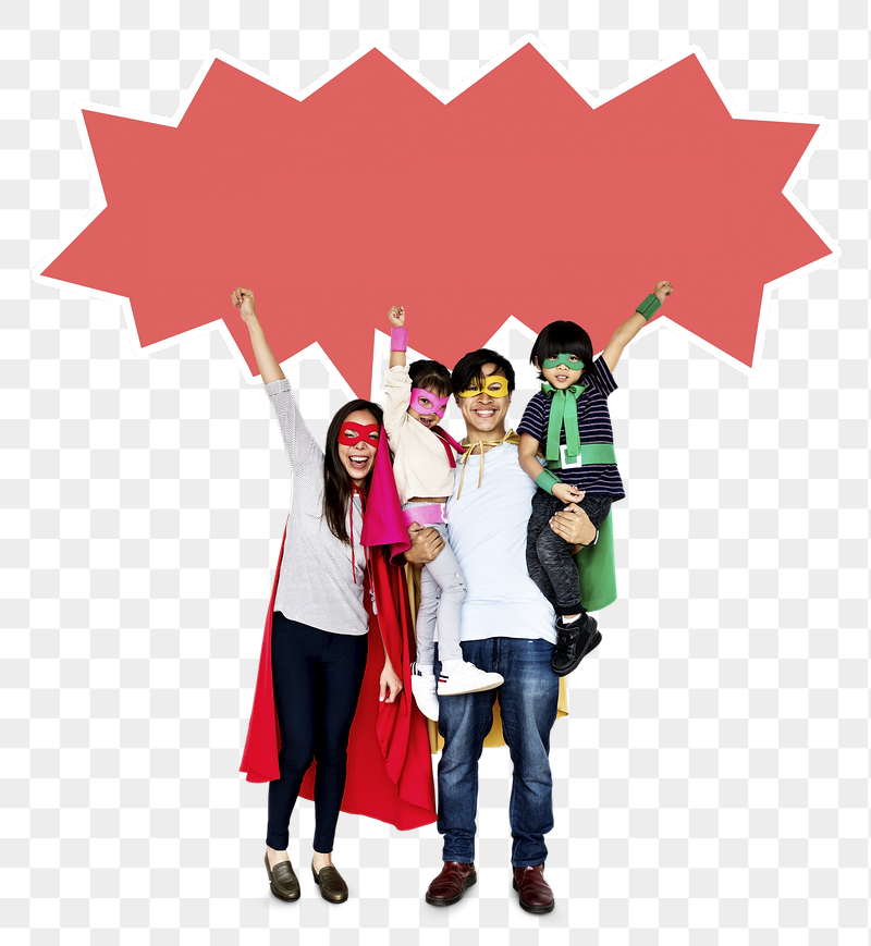 Png Happy family wearing superhero | Free PNG - rawpixel