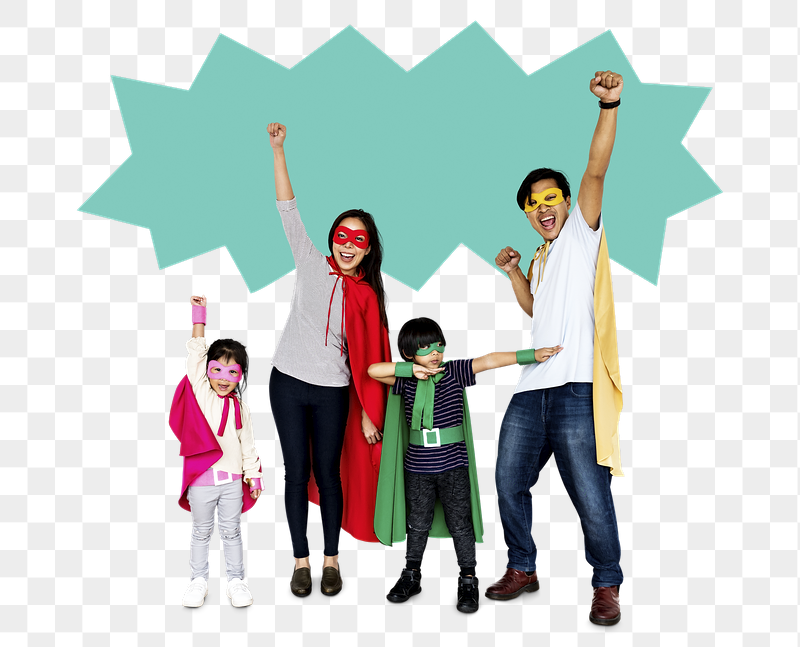 Png Happy family wearing superhero | Free PNG - rawpixel