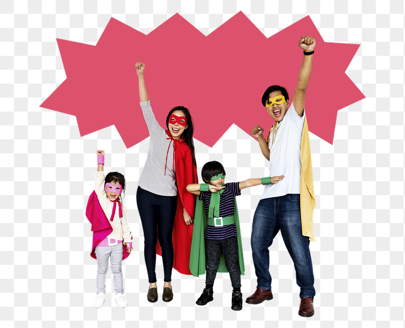 Png Happy family wearing superhero | Free PNG - rawpixel