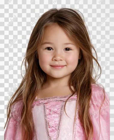 PNG Happy Little Girl in Pink Princess Dress PNG Happy Little Girl in Pink Princess Dress