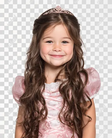 PNG Happy Little Princess in Pink Dress PNG Happy Little Princess in Pink Dress