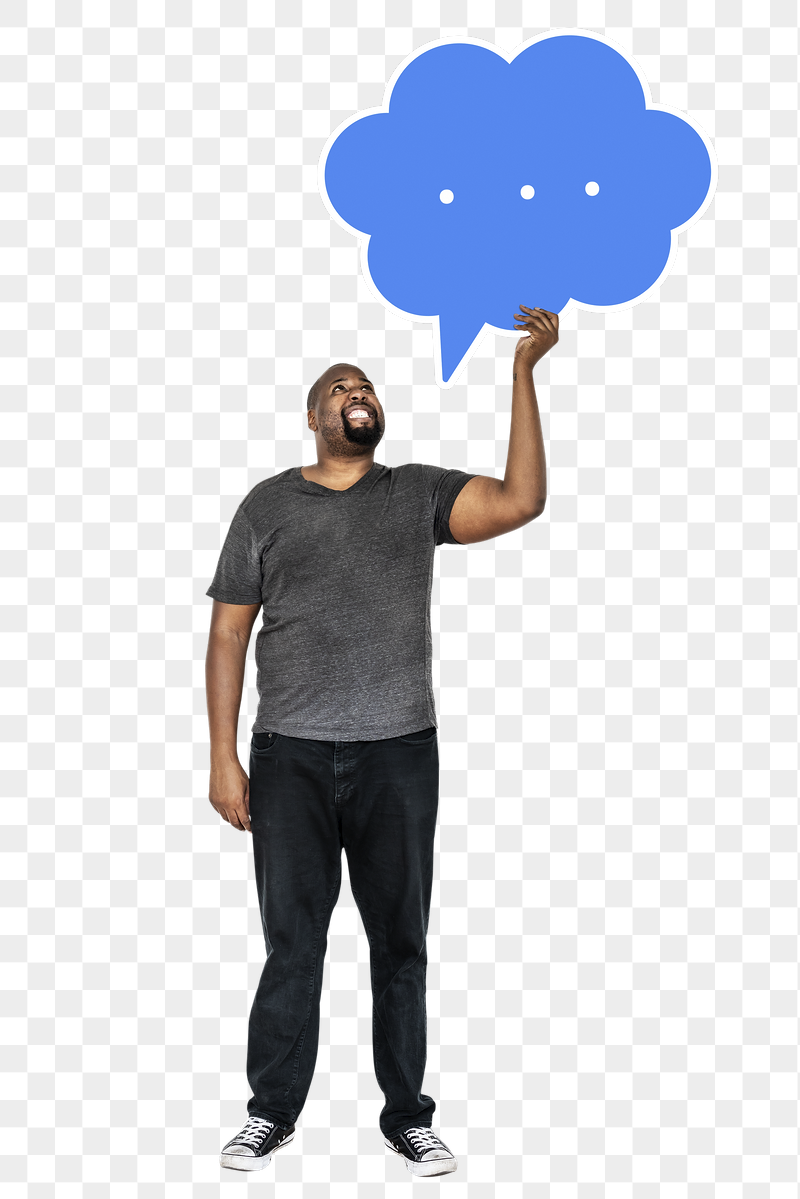 Png Happy man holding speech | Free PNG - rawpixel
