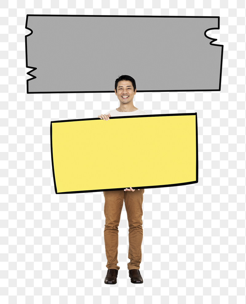 Png Happy man with blank | Free PNG - rawpixel